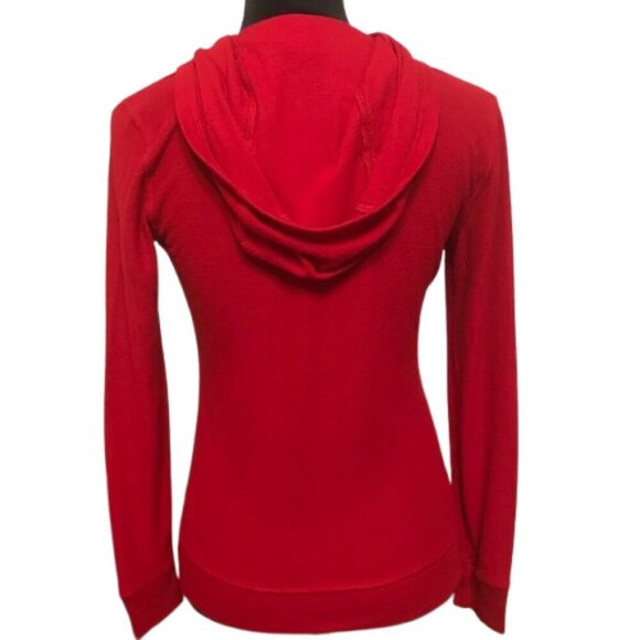 Women's MICHAEL Michael Kors Long Sleeve Lightweight Studded Hoodie Red Size XS - Picture 2 of 9
